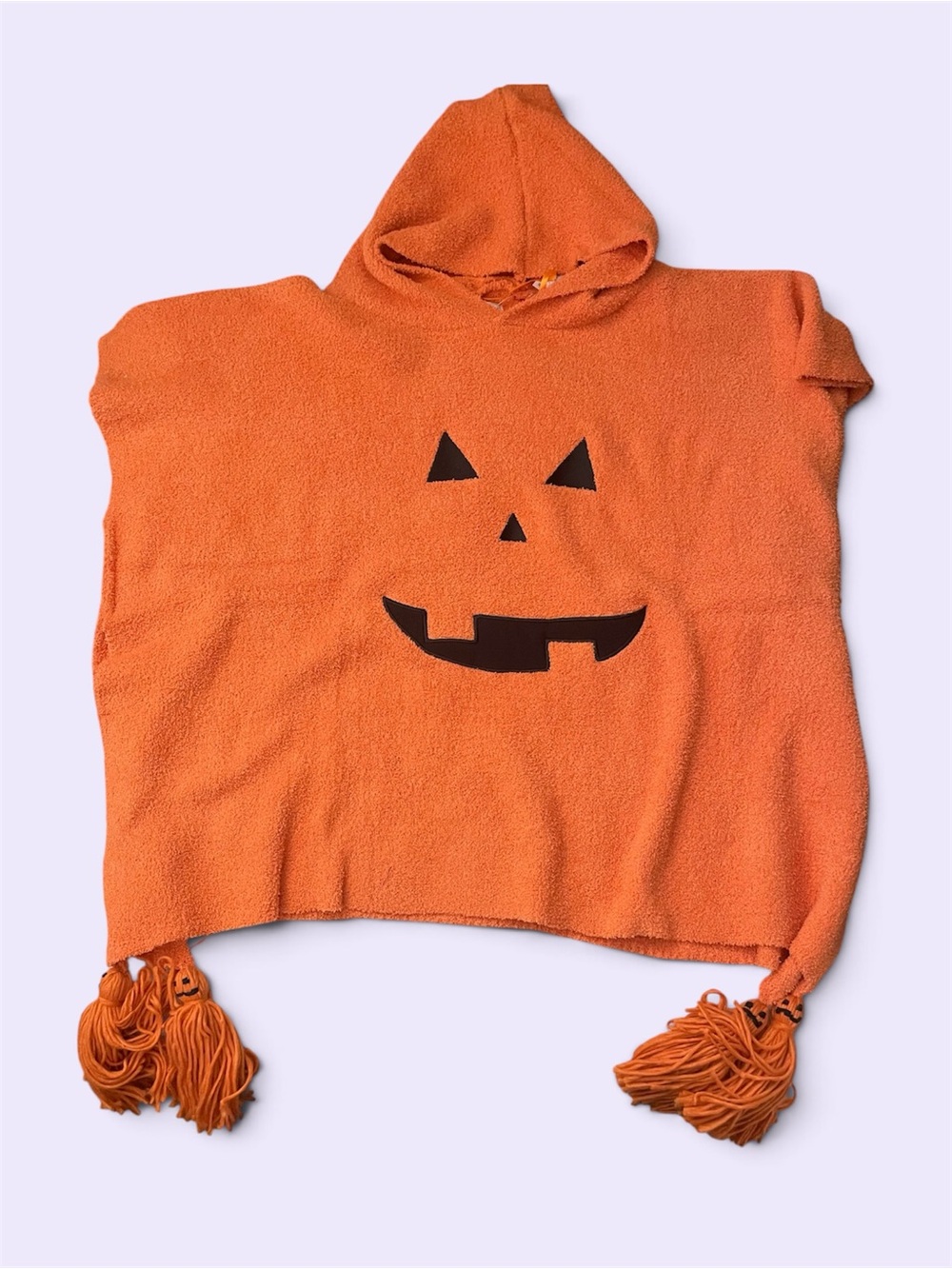 & Other Stories Orange Jack-O'-Lantern Hoodie Poncho - Picture 2 of 4